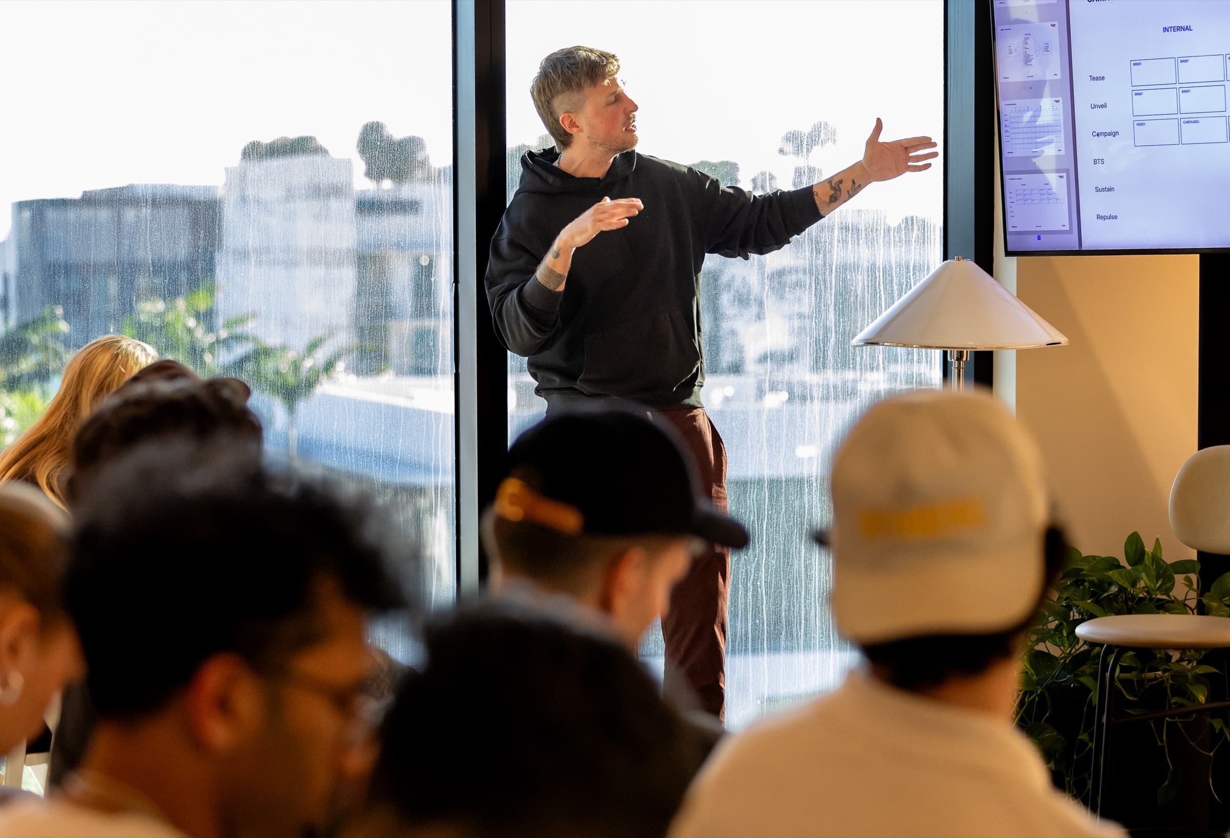 Oren teaching a content strategy workshop